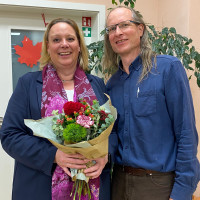 Bürgermeisterkandidatin Sabine Balleier und Grünen-Ortssprecher Frank Küster